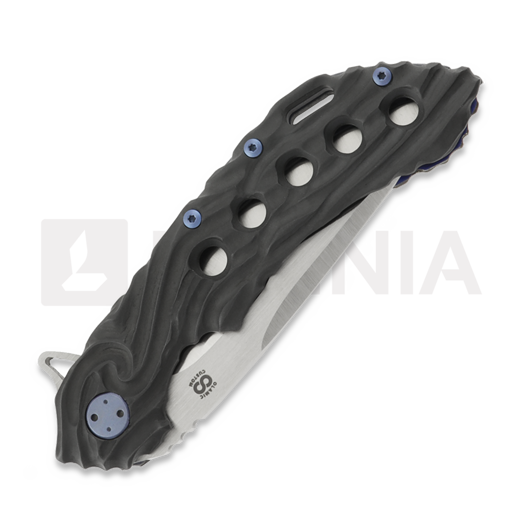Coltello pieghevole Olamic Cutlery Wayfarer 247 CTS-XHP Suna, Flow Molten Carving & Holes