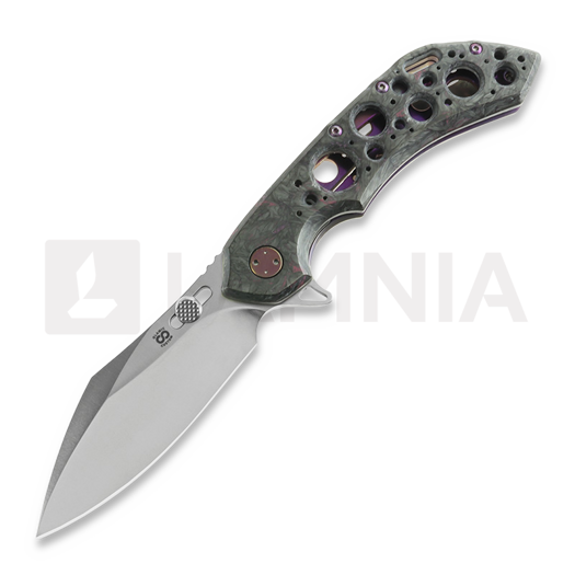 Olamic Cutlery Wayfarer 247 Cutlass 접이식 나이프, Dark Matter, Purple Show Side