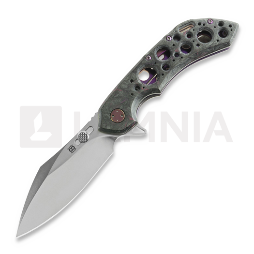 Olamic Cutlery Wayfarer 247 Cutlass 접이식 나이프, Dark Matter, Purple Show Side