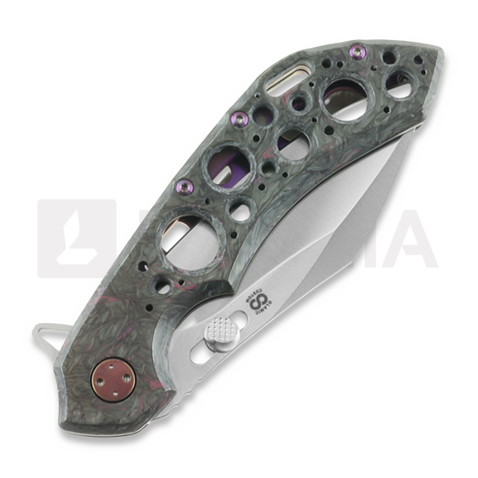 Olamic Cutlery Wayfarer 247 Cutlass sulankstomas peilis, Dark Matter, Purple Show Side
