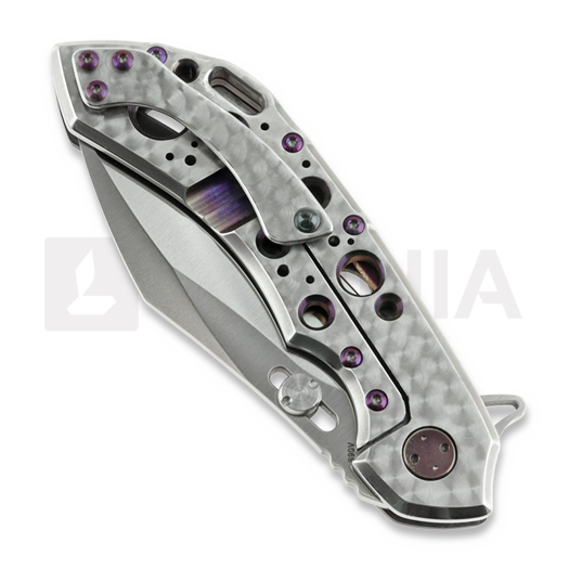 Olamic Cutlery Wayfarer 247 Cutlass kääntöveitsi, Dark Matter, Purple Show Side