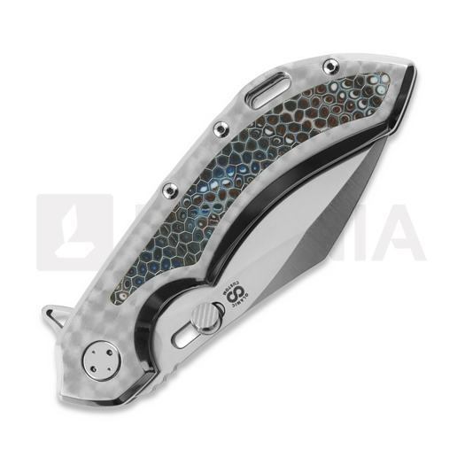 Olamic Cutlery Wayfarer 247 Cutlass 折り畳みナイフ, Jeweled Titanium, Satin