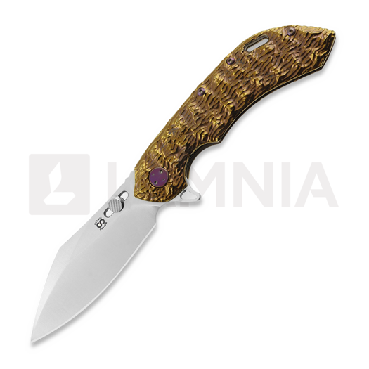 Olamic Cutlery Wayfarer 247 Cutlass 접이식 나이프, Molten/Scalloped Ti, Satin