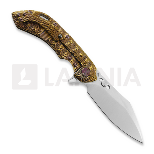Складной нож Olamic Cutlery Wayfarer 247 Cutlass, Molten/Scalloped Ti, Satin
