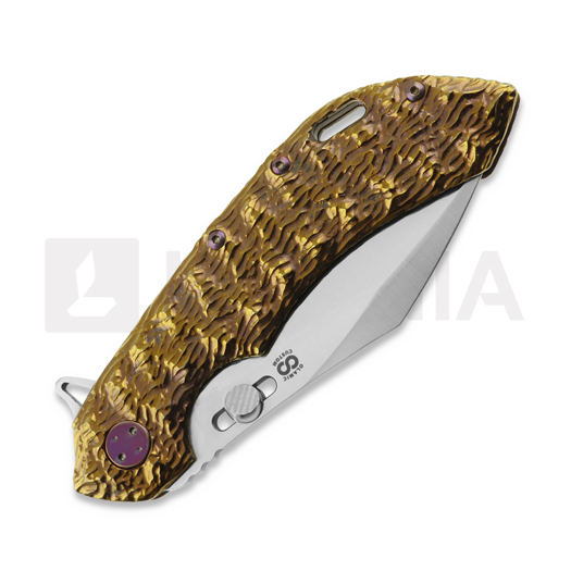 Складной нож Olamic Cutlery Wayfarer 247 Cutlass, Molten/Scalloped Ti, Satin