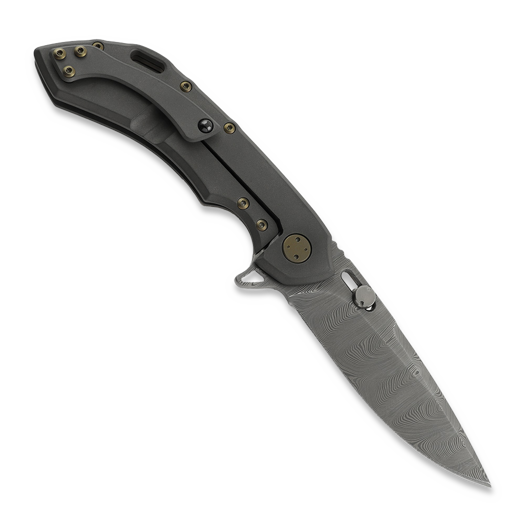 Olamic Cutlery Wayfarer 247 Damasteel Purist, Dark Blast Titanium