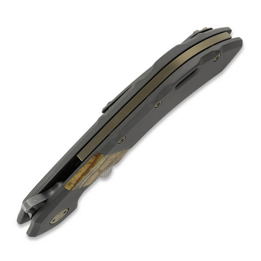 Olamic Cutlery Wayfarer 247 Damasteel Purist, Dark Blast Titanium