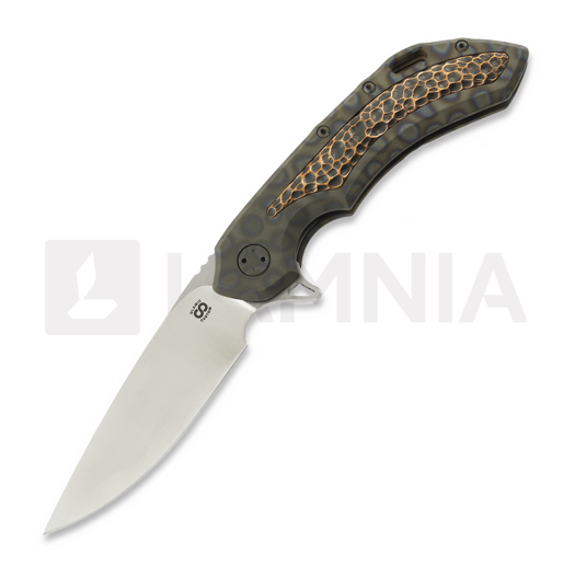 Coltello pieghevole Olamic Cutlery Wayfarer 247 Drop Point, Copper Inlay