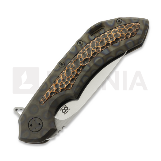 Coltello pieghevole Olamic Cutlery Wayfarer 247 Drop Point, Copper Inlay