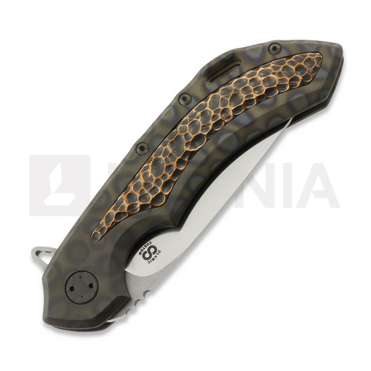 Coltello pieghevole Olamic Cutlery Wayfarer 247 Drop Point, Copper Inlay