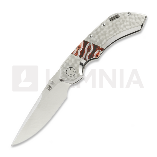 Olamic Cutlery Wayfarer 247 FD CTS-XHP DP sulankstomas peilis, Jeweled Ti & Mammoth Tooth