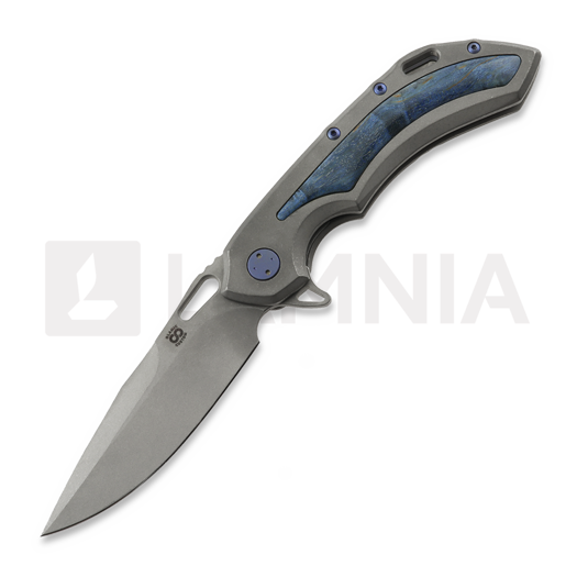 Navaja Olamic Cutlery Wayfarer 247 M390 Drop Point, Titanium/Karelian Birch