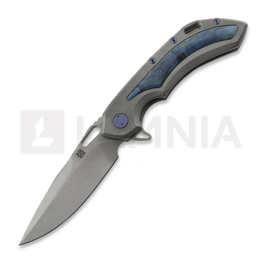 Nóż składany Olamic Cutlery Wayfarer 247 M390 Drop Point, Titanium/Karelian Birch