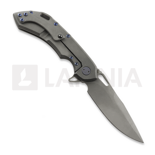 Olamic Cutlery Wayfarer 247 M390 Drop Point 折叠刀, Titanium/Karelian Birch