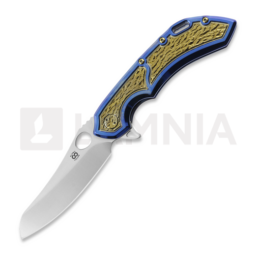 Складний ніж Olamic Cutlery Wayfarer 247 Mouflon, Blue/Gold Frame Story, Satin