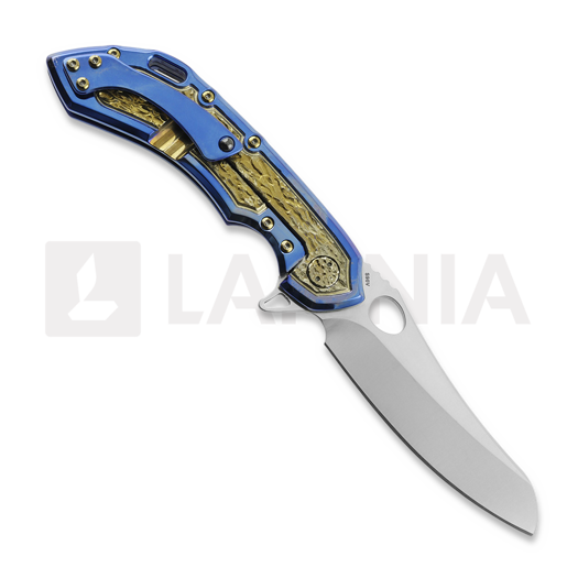 Складний ніж Olamic Cutlery Wayfarer 247 Mouflon, Blue/Gold Frame Story, Satin