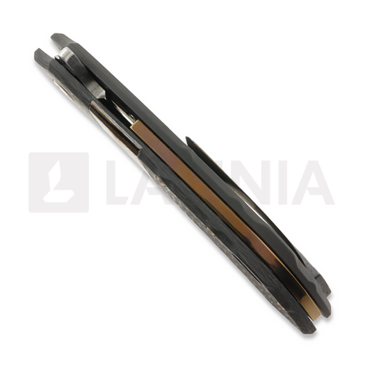 Couteau pliant Olamic Cutlery Wayfarer 247 Mouflon, Carbon Fiber Fedokume Inlay Show Side