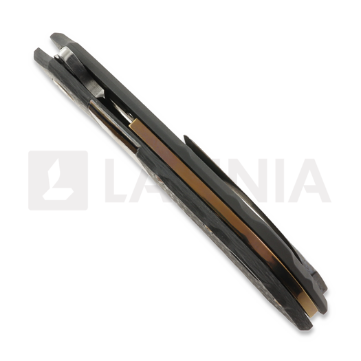 Couteau pliant Olamic Cutlery Wayfarer 247 Mouflon, Carbon Fiber Fedokume Inlay Show Side
