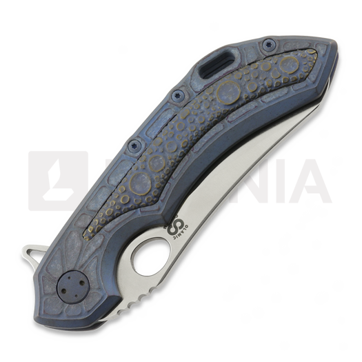 Coltello pieghevole Olamic Cutlery Wayfarer 247 Mouflon, Titanium Inlay Hand Carved