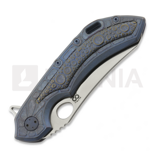 Coltello pieghevole Olamic Cutlery Wayfarer 247 Mouflon, Titanium Inlay Hand Carved