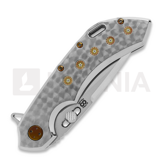 Olamic Cutlery Wayfarer 247 Purist sulankstomas peilis, Jeweled Ti, Satin