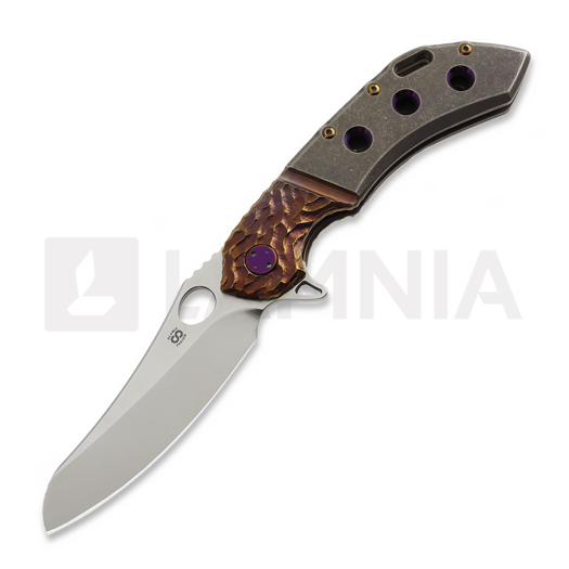 Olamic Cutlery Wayfarer 247 S90V Mouflon összecsukható kés, Stonewash Ti & Molten