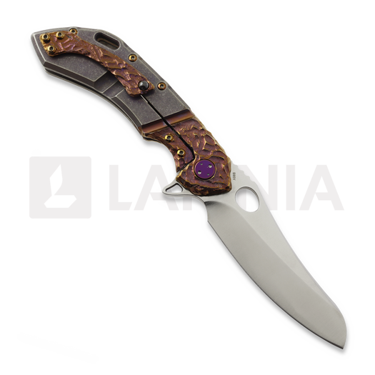 Olamic Cutlery Wayfarer 247 S90V Mouflon sulankstomas peilis, Stonewash Ti & Molten