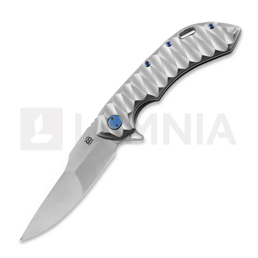 Складний ніж Olamic Cutlery Wayfarer 247 Suna, Scalloped Orange Peel Ti, Polished