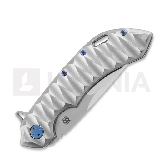 Складной нож Olamic Cutlery Wayfarer 247 Suna, Scalloped Orange Peel Ti, Polished