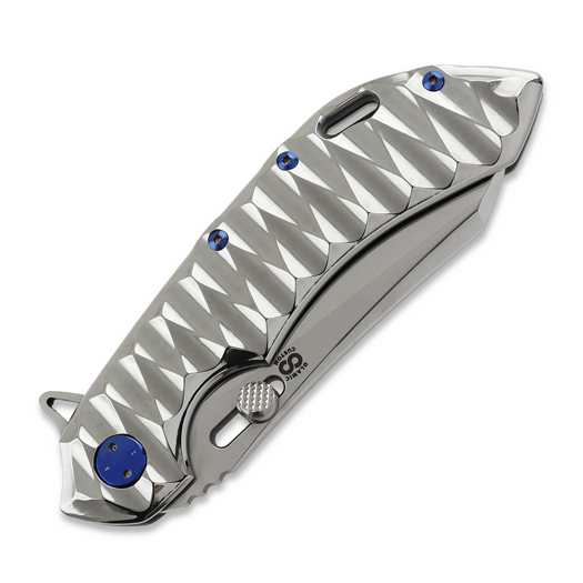 Olamic Cutlery Wayfarer 247 Wharning, High Polish Titanium, Satin