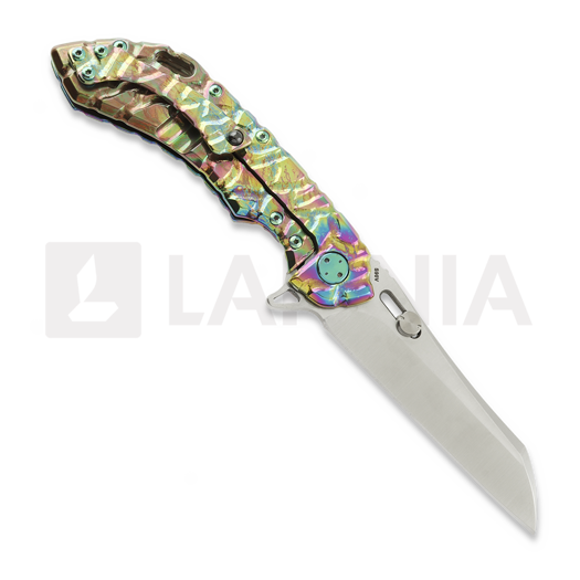 Couteau pliant Olamic Cutlery Wayfarer 247 Wharning, Volcanic Carved Carnival Neontropic