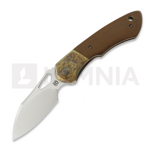 Olamic Cutlery WhipperSnapper BL 折叠刀, Antique Titanium & Vintage Micarta