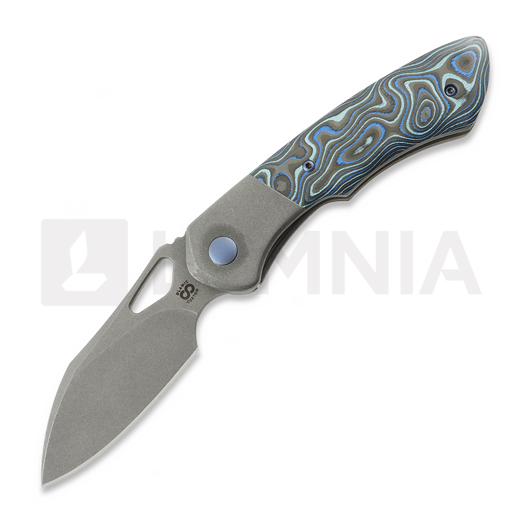Olamic Cutlery WhipperSnapper BL foldekniv, Blue Swirl Carbon Fiber