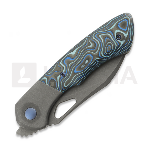 Coltello pieghevole Olamic Cutlery WhipperSnapper BL, Blue Swirl Carbon Fiber