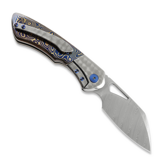 Olamic Cutlery WhipperSnapper BL Damasteel Sheepsfoot, Jeweled Ti
