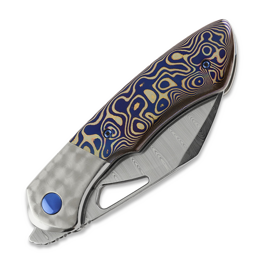 Olamic Cutlery WhipperSnapper BL Damasteel Sheepsfoot, Jeweled Ti