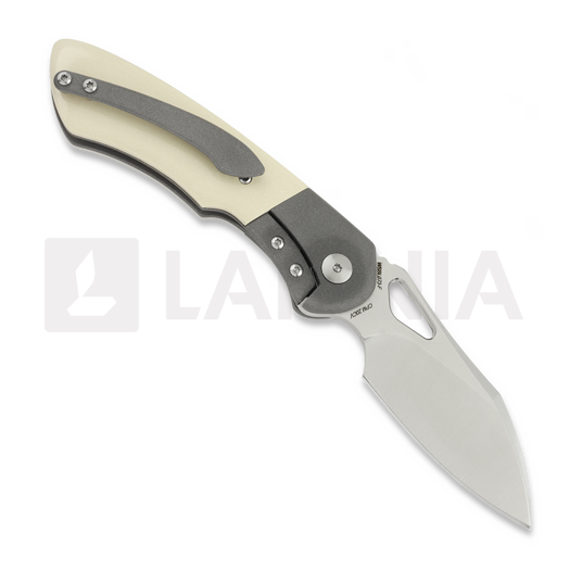 Olamic Cutlery WhipperSnapper BL sulankstomas peilis, Ivory Micarta