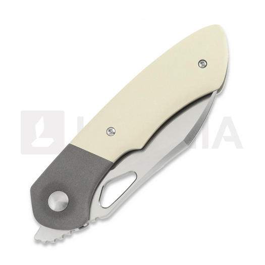 Olamic Cutlery WhipperSnapper BL sulankstomas peilis, Ivory Micarta