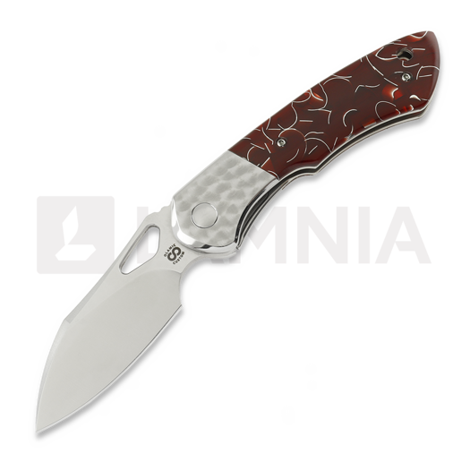 มีดพับ Olamic Cutlery WhipperSnapper BL, Jeweled Titanium & Red Raffir Sparkle