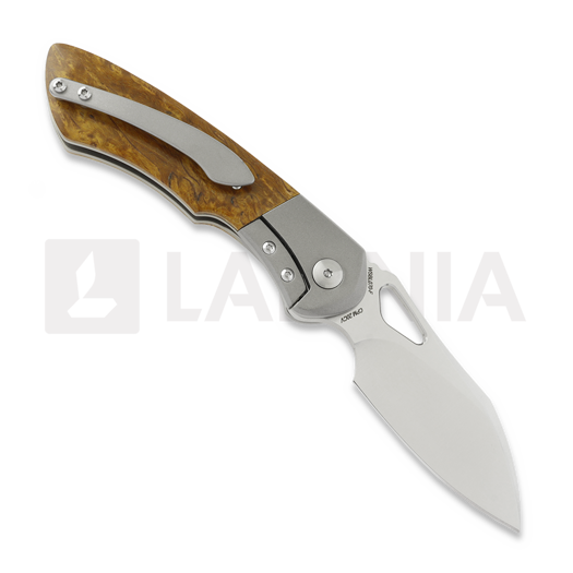 Olamic Cutlery WhipperSnapper BL 折叠刀, Karelian Birch