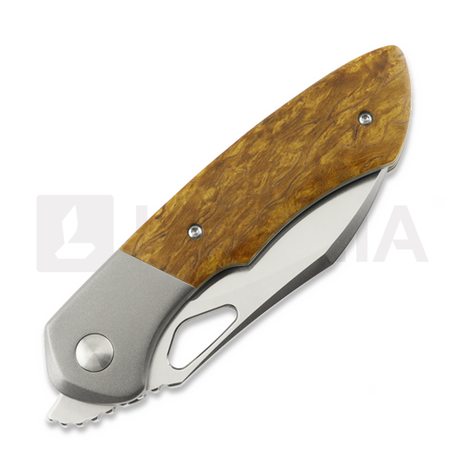 Olamic Cutlery WhipperSnapper BL sulankstomas peilis, Karelian Birch