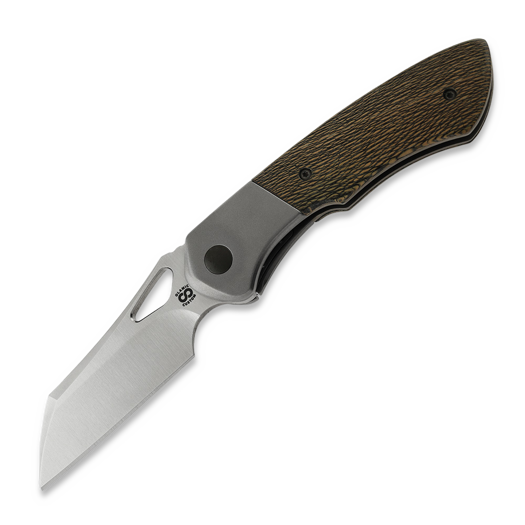 Olamic Cutlery WhipperSnapper BL Wharncliffe, Light Blast Ti Bolsters