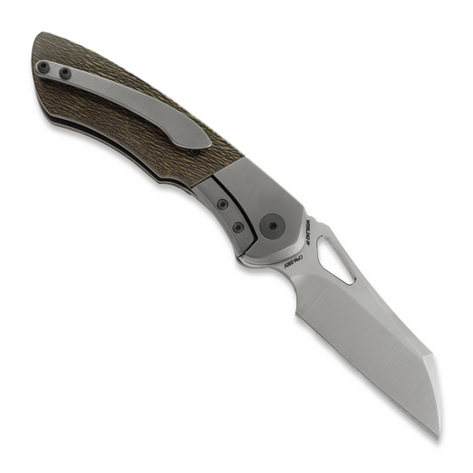 Olamic Cutlery WhipperSnapper BL Wharncliffe, Light Blast Ti Bolsters