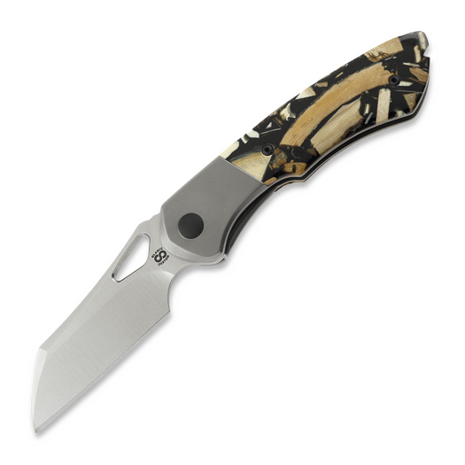 Olamic Cutlery WhipperSnapper BL Wharncliffe, Light Blast Ti, Mammoth Ivory
