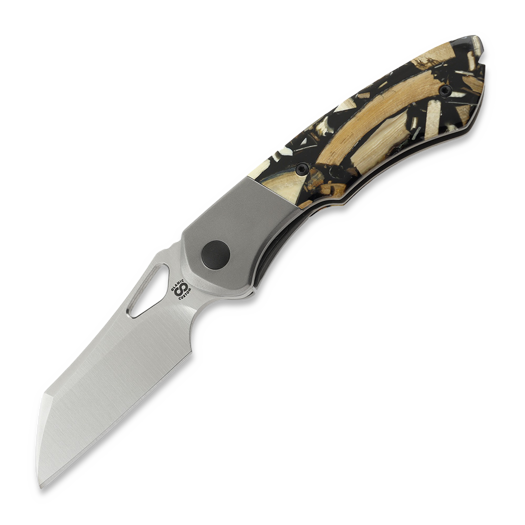 Olamic Cutlery WhipperSnapper BL Wharncliffe, Light Blast Ti, Mammoth Ivory