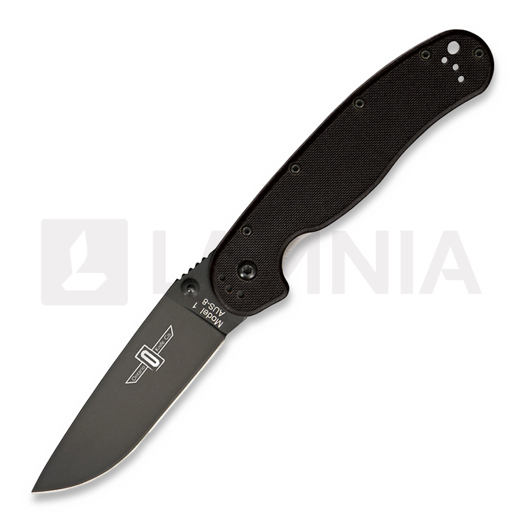 Ontario RAT-1 kääntöveitsi, musta/musta 8846