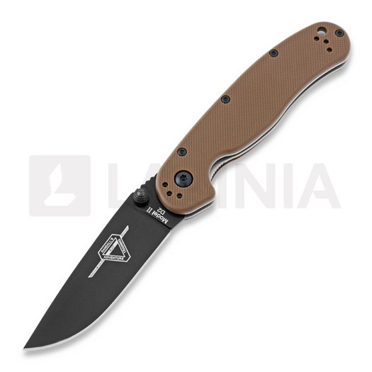 Ontario RAT-2 D2 kääntöveitsi, musta, ruskea 8830CB