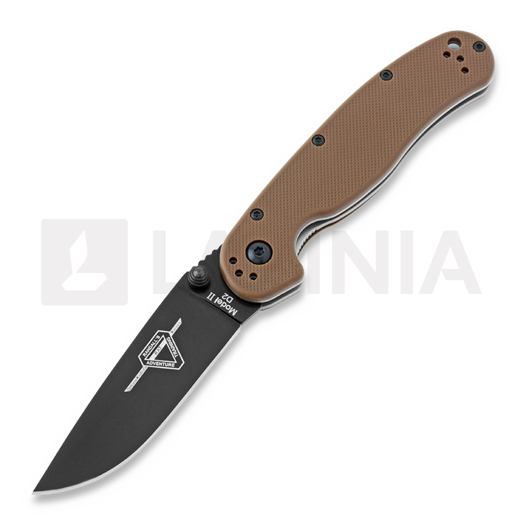 Ontario RAT-2 D2 kääntöveitsi, musta, ruskea 8830CB