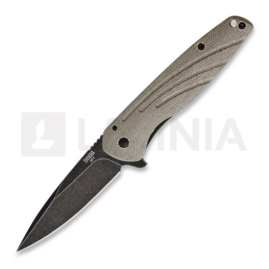Ontario Shikra 折叠刀, natural canvas micarta 8599