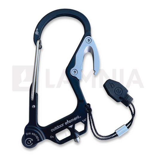 Outdoor Element Fire Escape Carabiner, nero